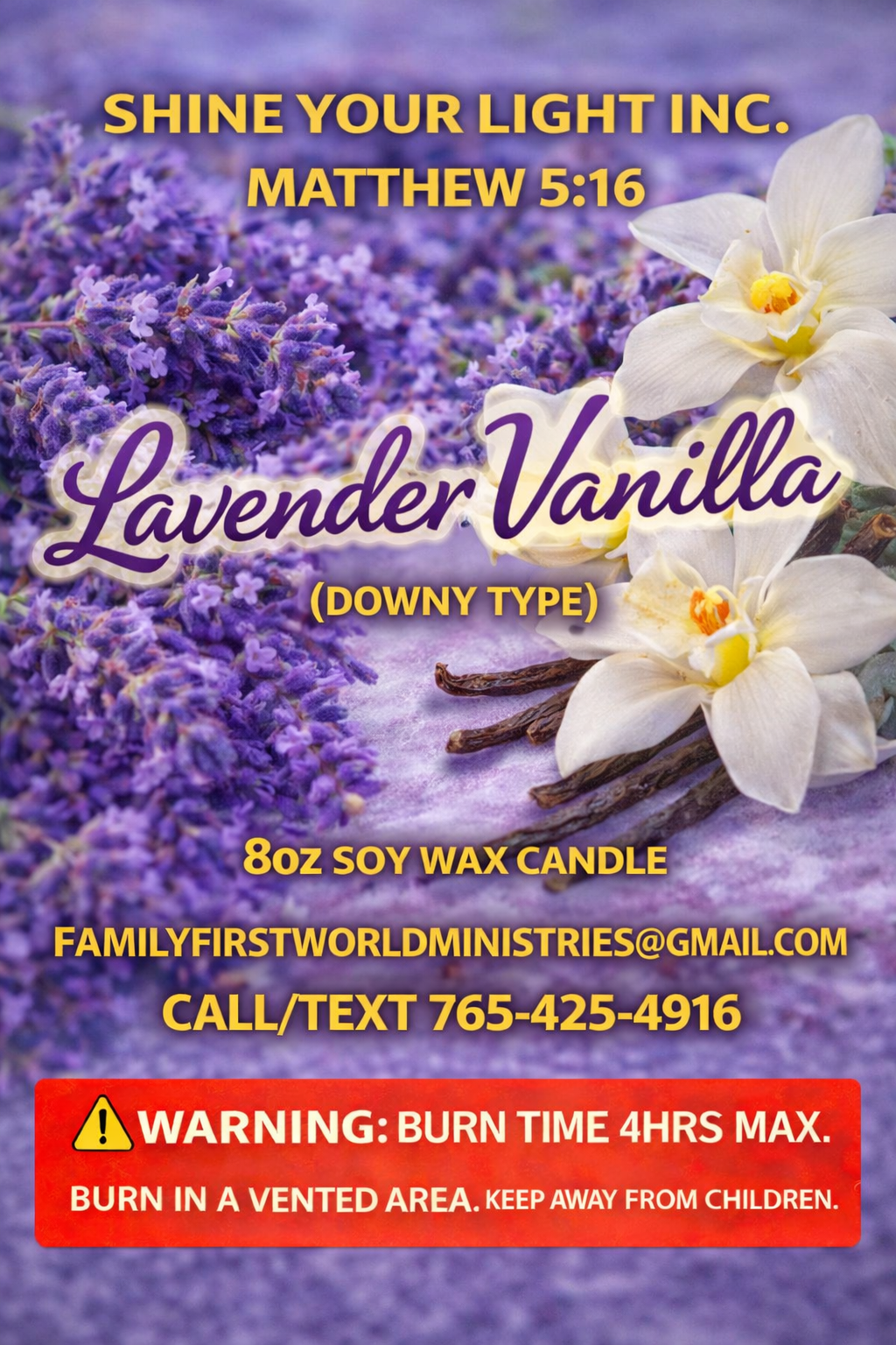LAVENDER VANILLA (DOWNEY TYPE)